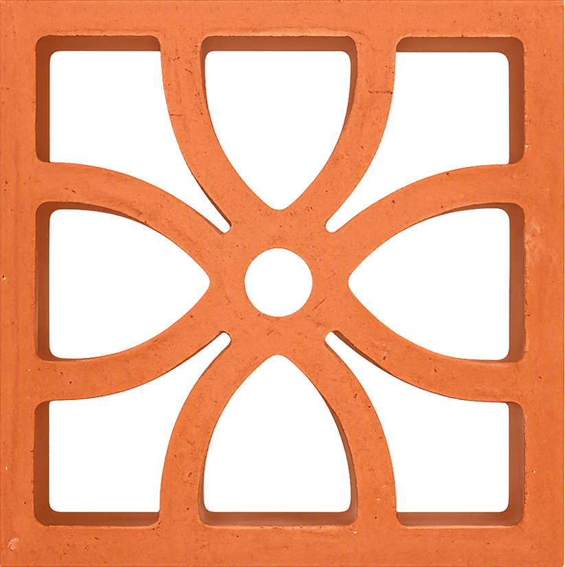 Four Petal Jali terracotta unit