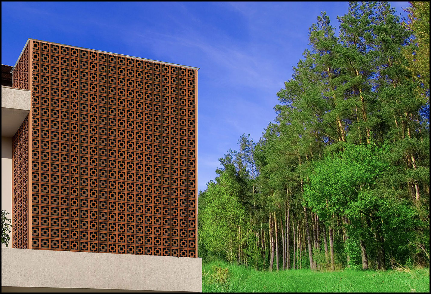 Vastu Cube Jali installed in architecture